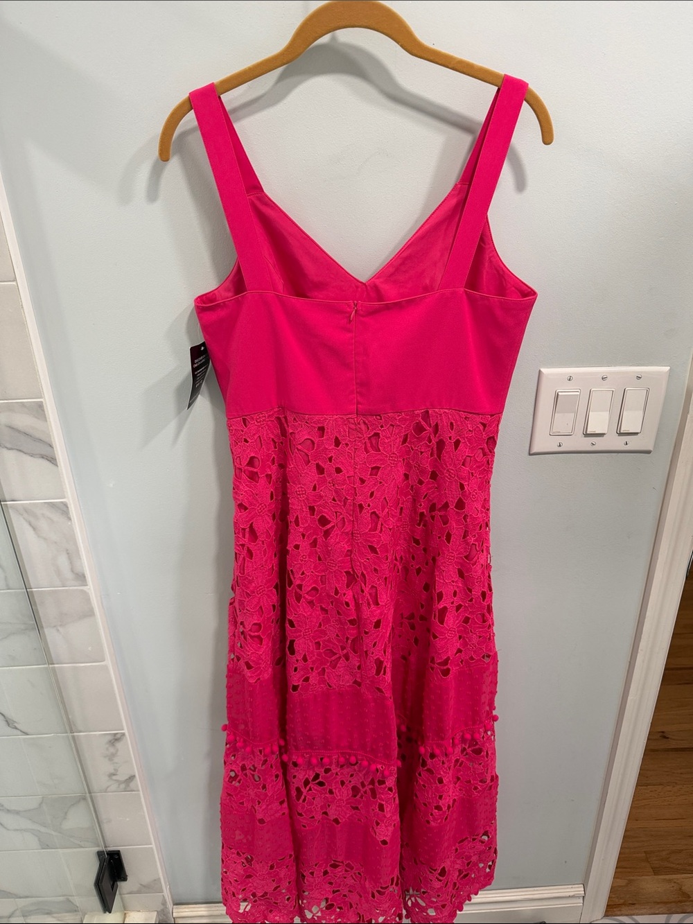 Boston Proper Fuchsia Eyelet Midi Dress - Picture 2 of 2